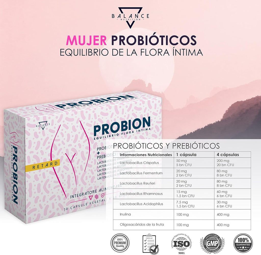 PROBION | Women's Probiotics | Equlibrio Flora Intima | Food Supplement with Probiotics and Combined Prebiotics | Promotes a Healthy Vaginal Bacterial Flora | 30 Tablets
