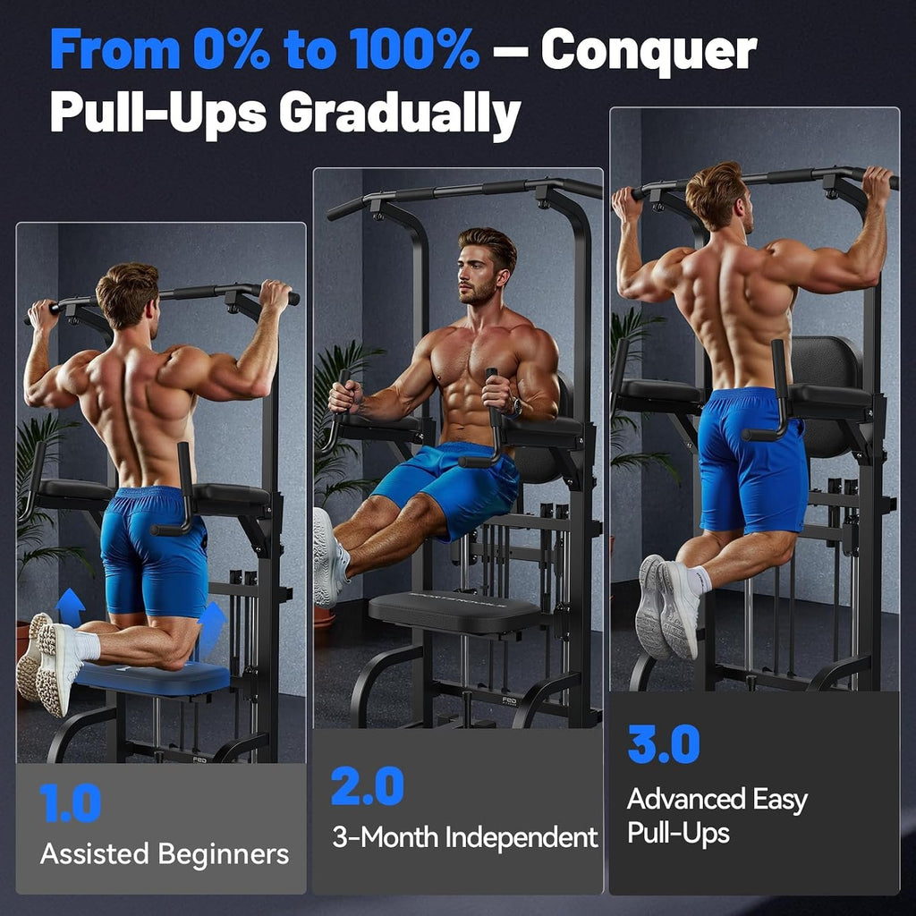 SPORTSROYALS Free Standing Pull Up Bar, Power Tower for Home Gym Training