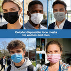 NNPCBT 5 Color Disposable Face Masks 125 Pcs for Outdoor,Home,Office,School