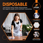 Xpose Safety 100 Pack White Disposable Aprons, Individually Wrapped Waterproof Polyethylene for Cooking, Food Prep and Cleaning, 1 Mil Durable, 24" x 48"