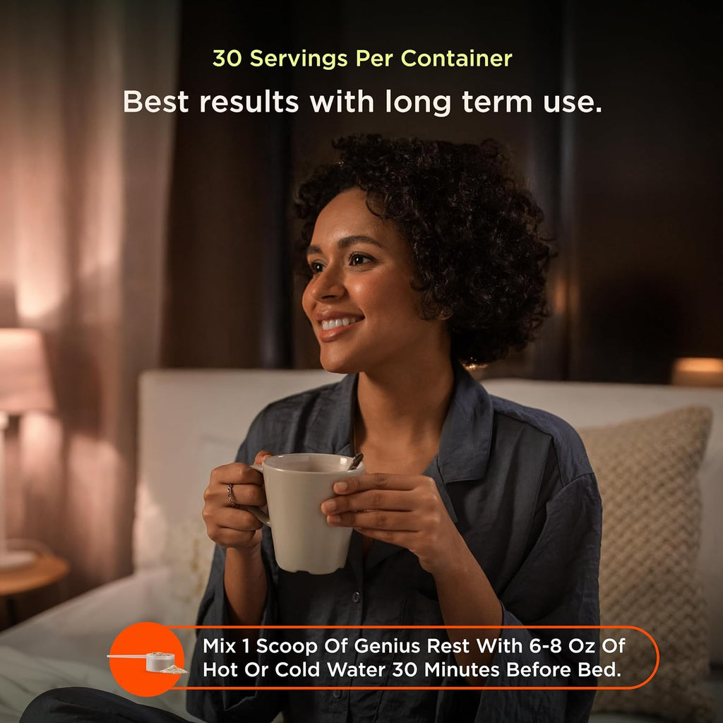 Genius Rest Sleep Supplement, Lemon Tea, 30 Servings