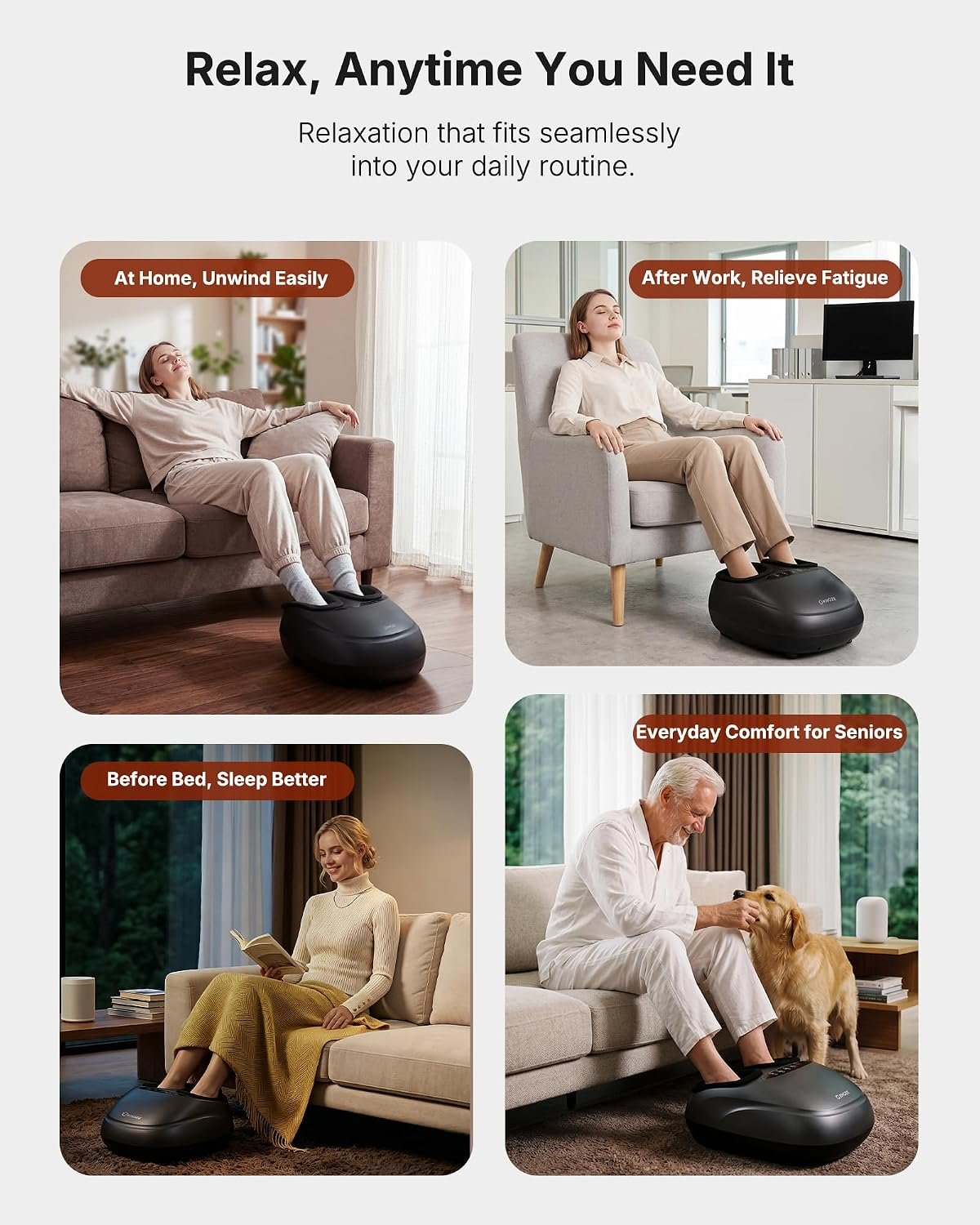 KNQZE Shiatsu Foot Massager with Heat for Plantar Fasciitis, FSA Eligible