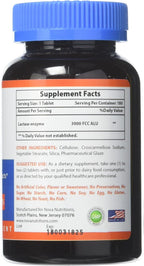 Nova Nutritions Lactase Enzyme 3000 FCC ALU 180 Tablets