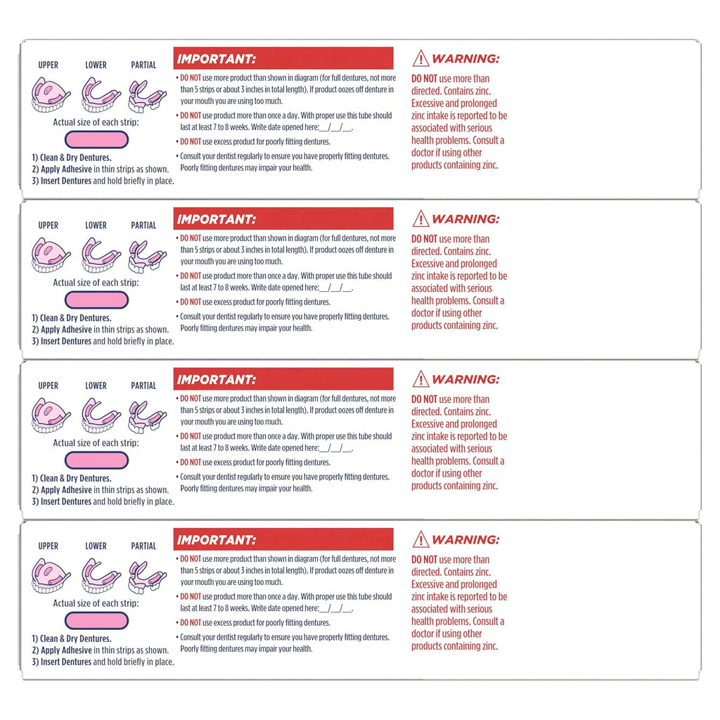 Fixodent Ultra Max Hold Denture Adhesive Cream, 2.2 oz (4-Pack) – Strong False Teeth Glue and Secure Dental Adhesive for Full or Partial Plates, Prevent Food Slipping