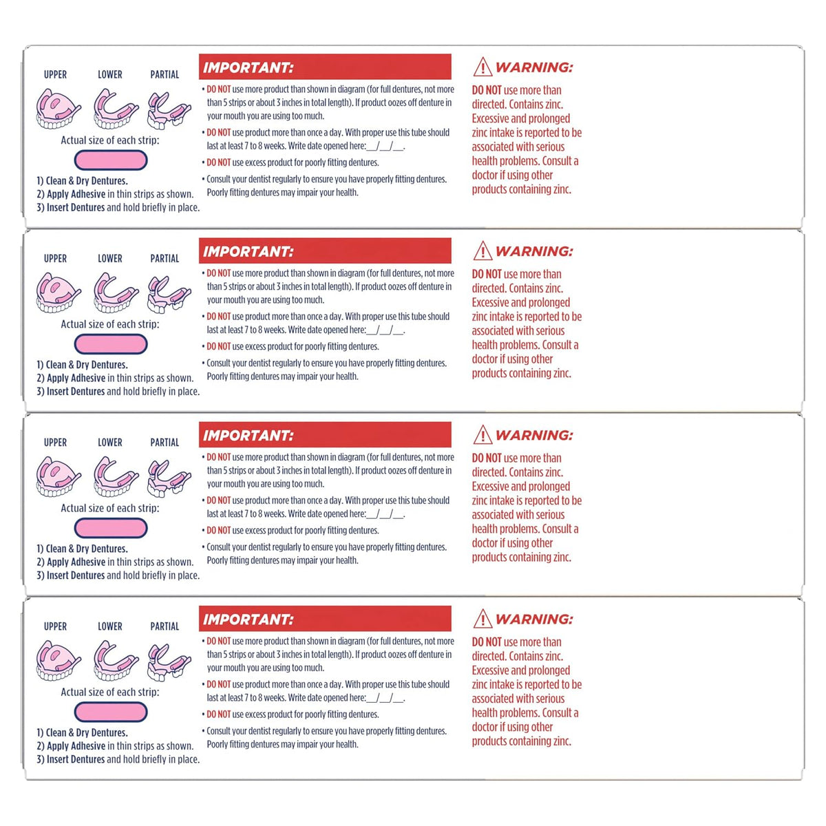 Fixodent Ultra Max Hold Denture Adhesive Cream, 2.2 oz (4-Pack) – Strong False Teeth Glue and Secure Dental Adhesive for Full or Partial Plates, Prevent Food Slipping