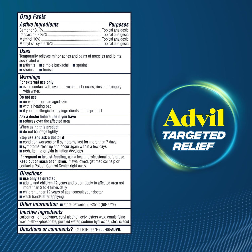 Advil Targeted Relief Cream, Ibuprofen, 2.3 oz Tube