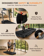 WELLFIT 12% Auto Incline Walking Pad with Handle Bar, Under Desk Treadmill | 40''x16'' Wide Belt, 375lbs+ Capacity, Quiet Motor, Voice Control, Space Saving, Foldable Treadmills for Home Small & Seniors