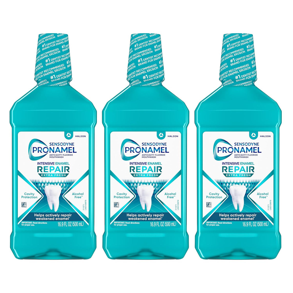 Sensodyne Pronamel Intensive Enamel Repair Mouthwash, 16.9 fl oz (3 Pack) | Alcohol-Free, Extra Fresh, To Help Actively Repair Enamel and Protect Against Cavities, SLS Free