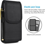 Cell Phone Holster with Card Holder Pouch Belt Clip Men for iPhone 17 Air 16 15 14 13 12 11 Pro Max Plus Samsung Galaxy S25 S24 S23 S22 Plus FE, L-Black