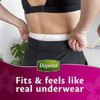 Depend Real Fit Incontinence Underwear Regular Women Large 32 Count (4 x 8 Pack) - Packaging May Vary
