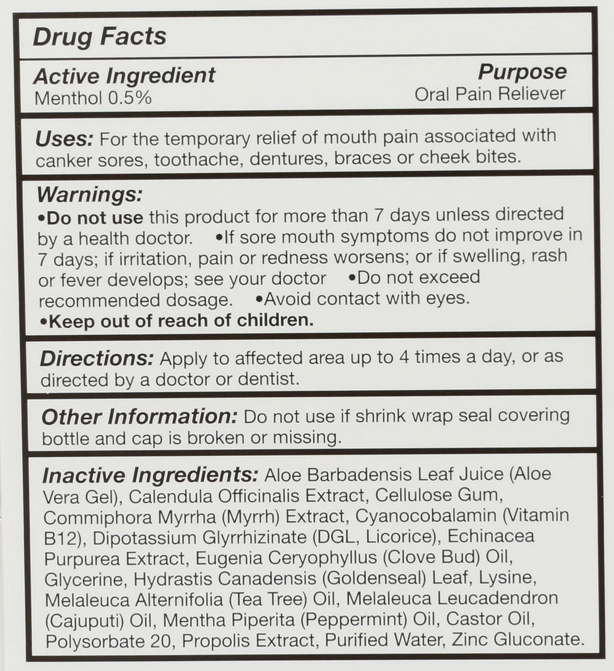 Quantum Health Canker Care+ Oral Gel Pain Reliever, Natural Pain Relief Ingredients Including Menthol, Mint, & Castor Oil, 9.7 mL