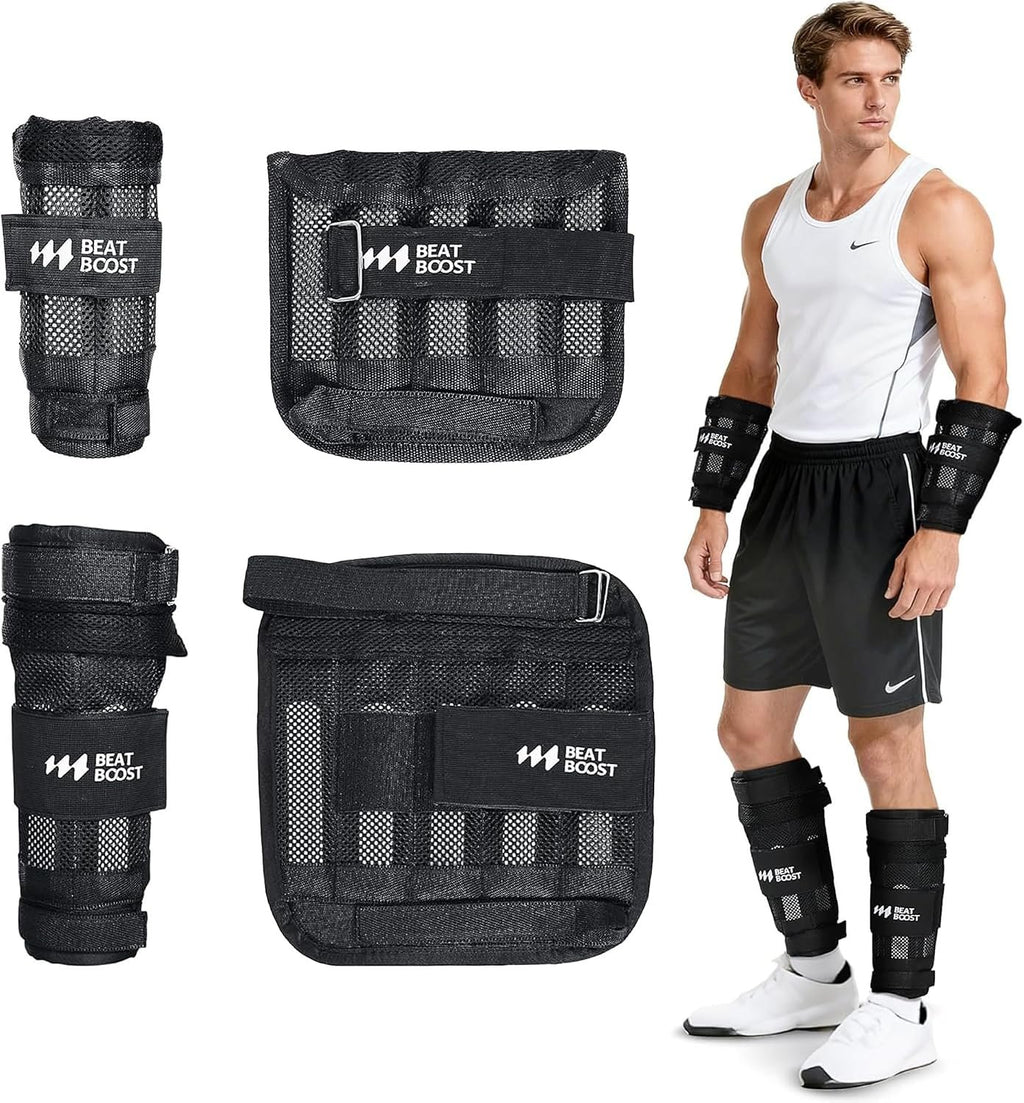 Ankle Wrist Weights 5lb/10lb/15lb/20lb/25lb/30lb Adjustable Leg Arm Weights for Men Walking Pilates Exercise Workout Gym Aerobics