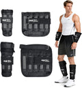 Ankle Wrist Weights 5lb/10lb/15lb/20lb/25lb/30lb Adjustable Leg Arm Weights for Men Walking Pilates Exercise Workout Gym Aerobics