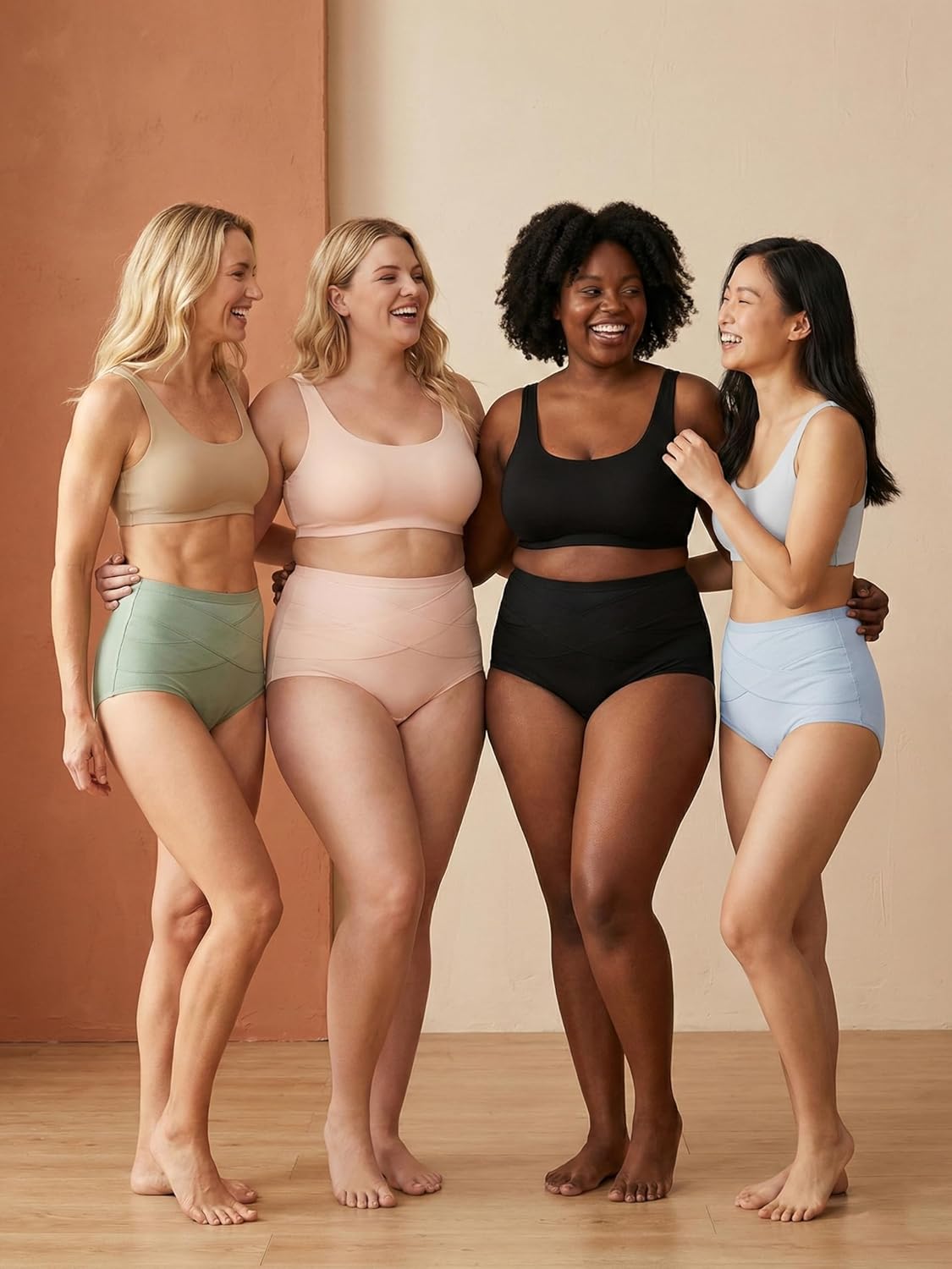 newnice High Waisted Cotton Underwear Women 4 Pack Soft Postpartum Panties Full Coverage Breathable C Section Tummy Control Briefs