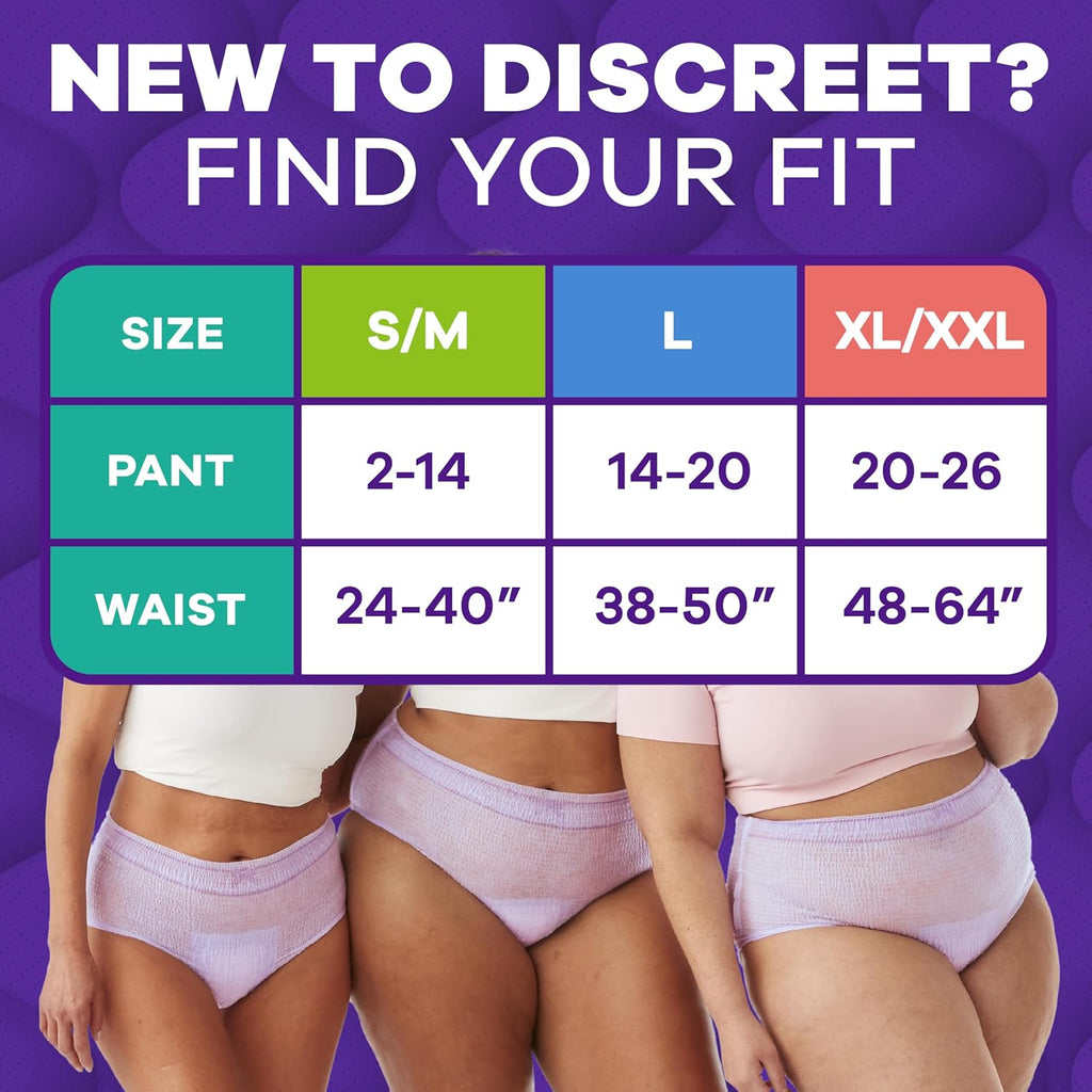Always Discreet MaxiProtect Adult Diapers for Women, Incontinence Underwear, Postpartum Essentials, Bladder Leak Protection, Disposable Briefs, Maximum Plus Absorbency, Size L, 14 Count