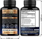 Sleeping Pills - Melatonin | Valerian Root | L-Theanine | Magnesium, 60 ct | Natural Sleep Aid Supplement - Non-Habit Forming Rest Support - Lab Tested - 1/day, 2 Month Supply