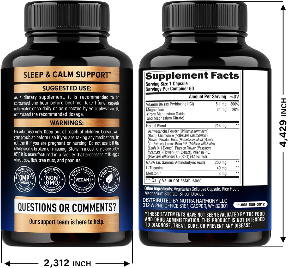 Sleeping Pills - Melatonin | Valerian Root | L-Theanine | Magnesium, 60 ct | Natural Sleep Aid Supplement - Non-Habit Forming Rest Support - Lab Tested - 1/day, 2 Month Supply