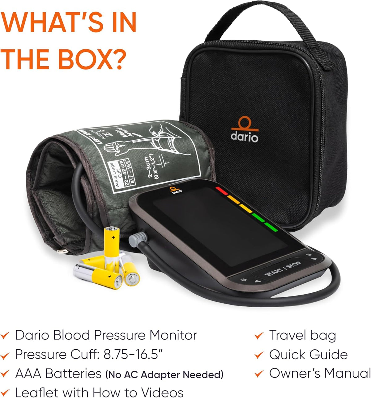 Dario Gen-2 Blood Pressure Monitor for Home Use | Smart App & Carry Case