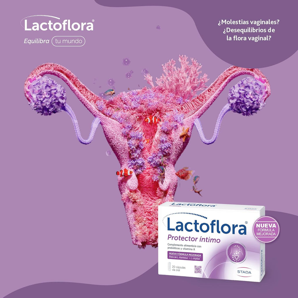 Lactoflora, Women's Intimate Protector, Probiotics and Vitamin A, Vaginal Flora Balance and Wellness, Immune Support, 20 Capsules
