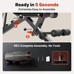 YOLEO Adjustable Weight Bench for Home Gym, ASTM-Certified 827LBS, 98% Pre-Assembled, Foldable Gym Bench with 84 Positions Incline Decline Flat, Wider Seat