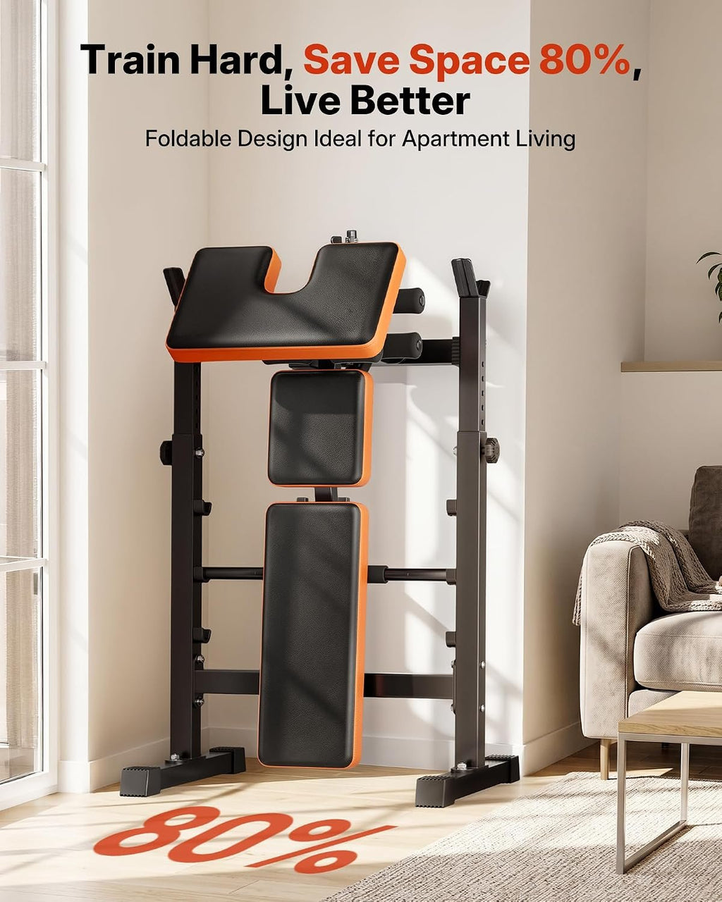 YOLEO 6-in-1 Weight Bench Set, 880LBS Adjustable Bench with Rack & Curl Pad | FID Adjust 41" Bench, Preacher Curl, Fits 5-6 ft Olympic Bar, Foldable Storage, Reinforced Steel Frame for Full-body Training