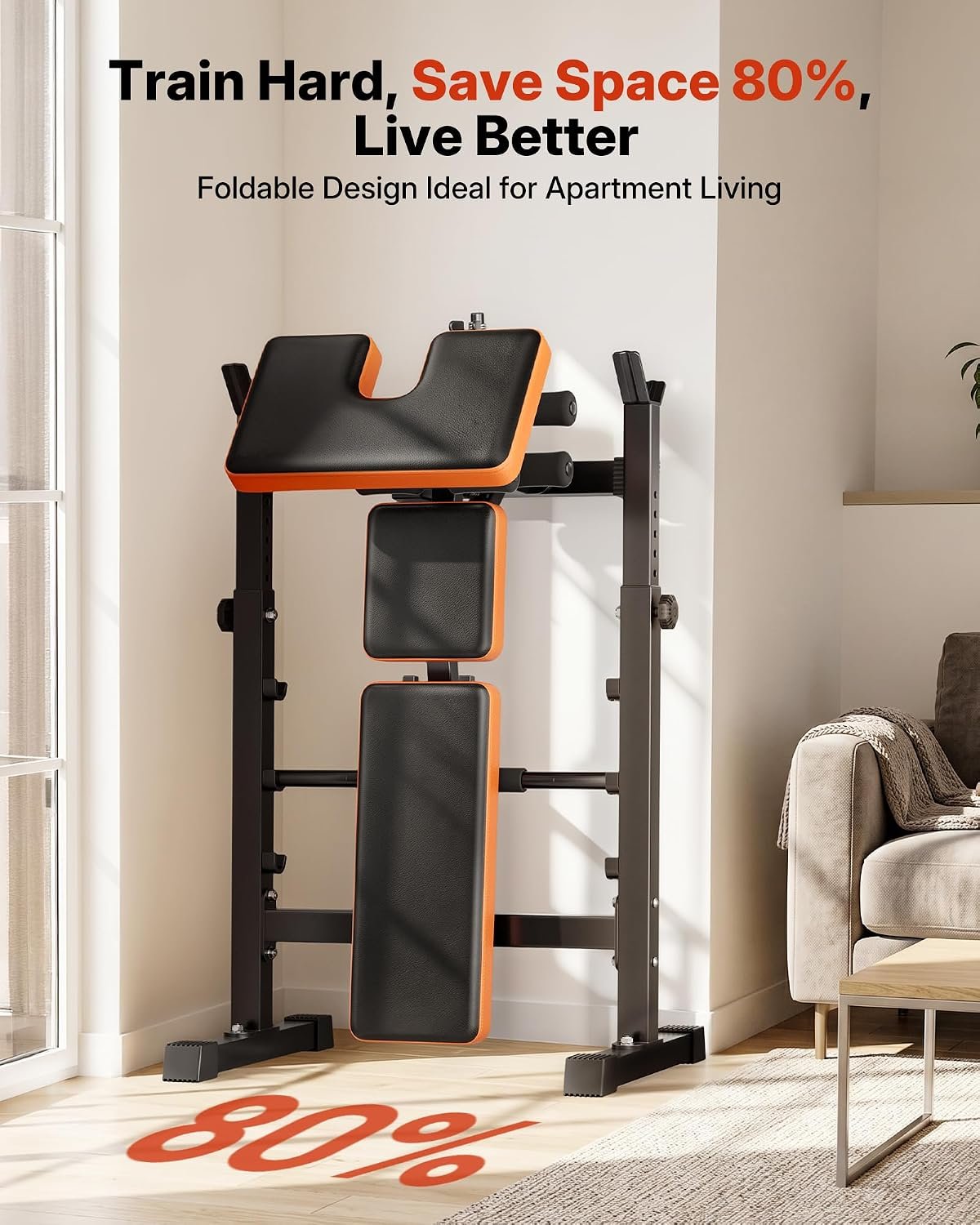 YOLEO 6-in-1 Weight Bench Set, 880LBS Adjustable Bench with Rack & Curl Pad | FID Adjust 41" Bench, Preacher Curl, Fits 5-6 ft Olympic Bar, Foldable Storage, Reinforced Steel Frame for Full-body Training