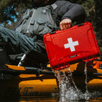 NANUK 904 Waterproof First Aid Kit 110pcs – Durable, Pre-Stocked First Aid Emergency Kit with Bandages, Tick Removal Tool, and More – Dustproof, Impact-Resistant, Floats (10.2" x 7.9" x 4.5") – Red