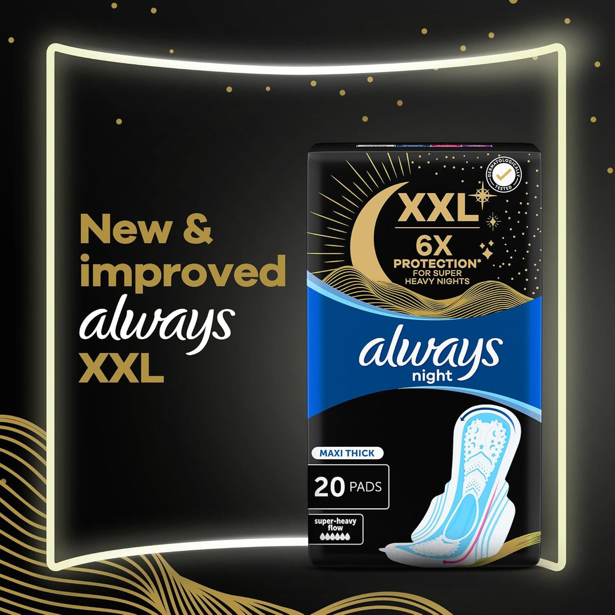 Sanitary Pads With Wings Overnight 20 pieces