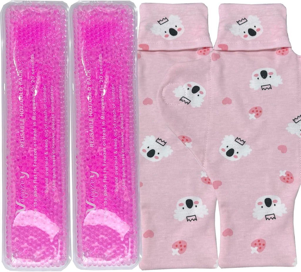 Vecozey 2 Perineal Cold Packs for Maternity Postpartum Care, Reusable Hot & Cold Ice Wraps with Washable Cotton Sleeves for Post Partum & Hemorrhoid Pain Relief, Cooling Pads for Women After Birth