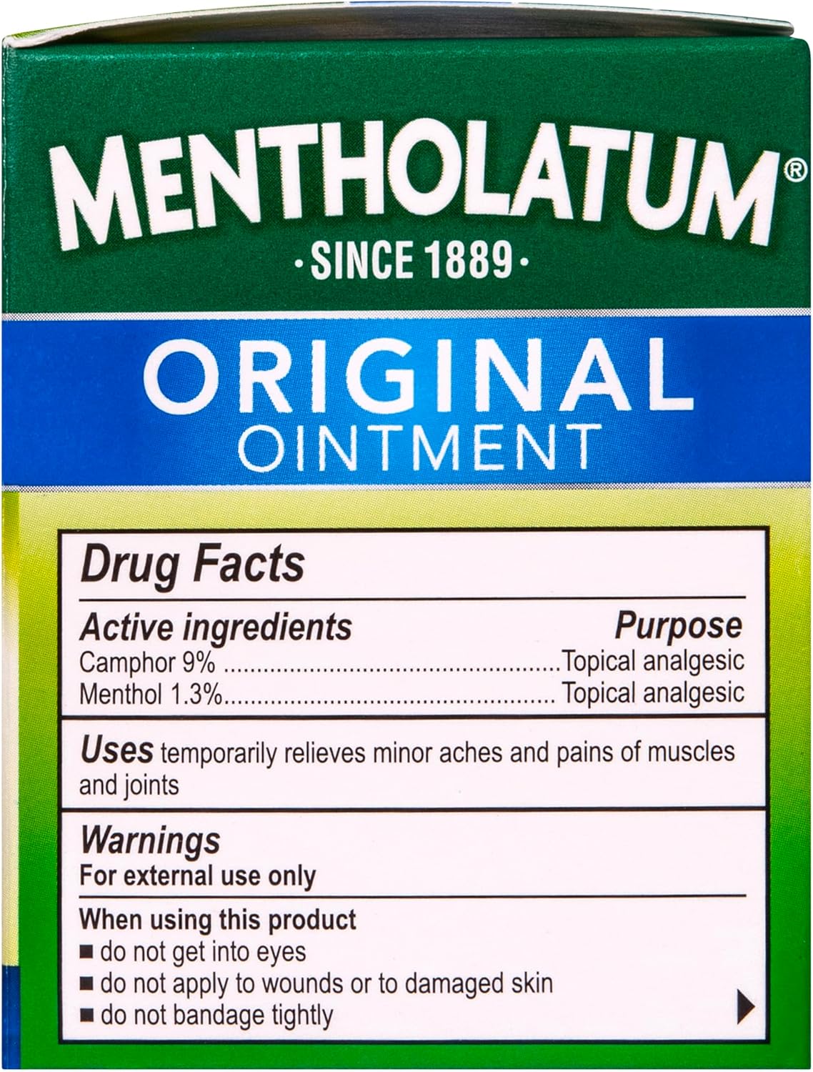 Mentholatum Original Vapor Chest Rub, Topical Analgesic Ointment, Vapors Soothe Nasal Passages & Relieve Chest and Muscle Aches Due To Cold & Cough, All-Natural Medicated Ingredients, 3.0 oz