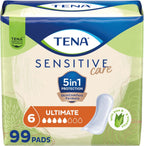TENA Incontinence Pads, Bladder Control & Postpartum for Women, Ultimate Absorbency, Aloe and Vitamin E, Sensitive Care - 99 Count