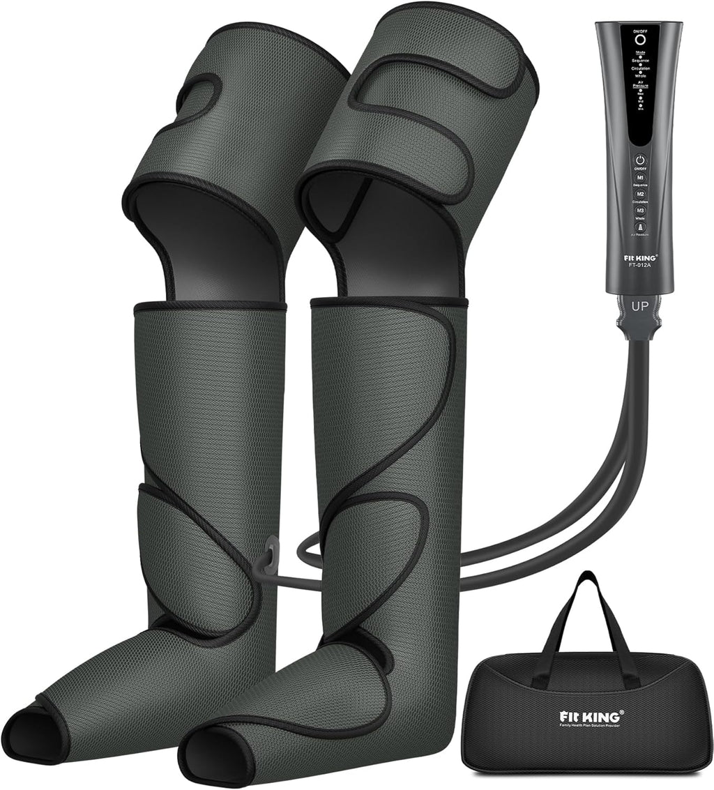 FIT KING Pressotherapy Boots Legs with Air Compression, Pressotherapy for Home, Relieves Pain, Improves Circulation and Varicose Veins for Officers and Elderly (Feet, Calf and Thigh)