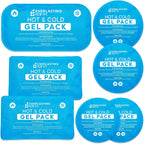 Reusable Hot and Cold Gel Ice Packs for Injuries, 7 Pack Variety Set