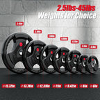 GIKPAL Olympic Weight Plates, 2-Inch Rubber Coated for Strength Training