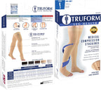 Truform 20-30 mmHg Compression Stockings for Men and Women, Thigh High Length, Dot-Top, Open Toe