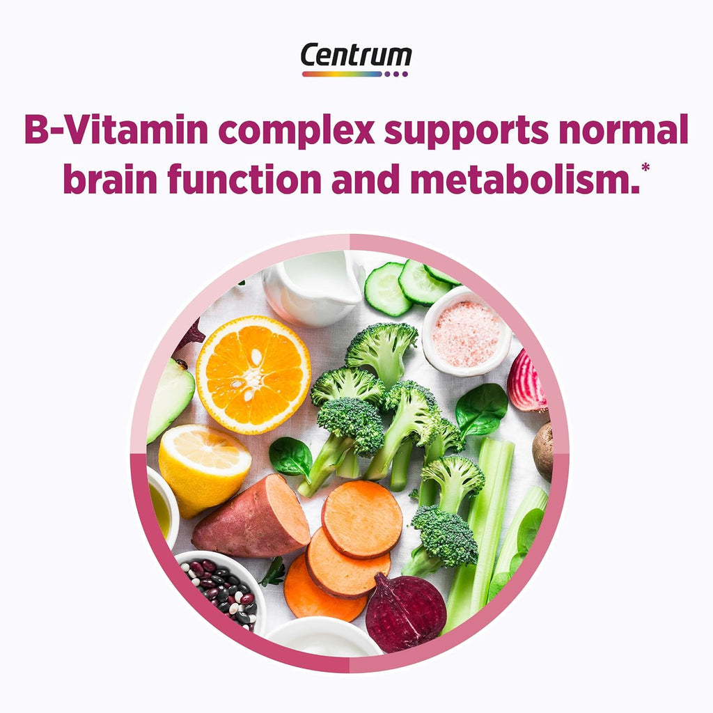 Centrum Complete Multivitamin Supplement, 30 Count | Hot Flash Support Menopause Support Tablets, with Clinically Studied geniVida, Gluten Free, Non-GMO Ingredients