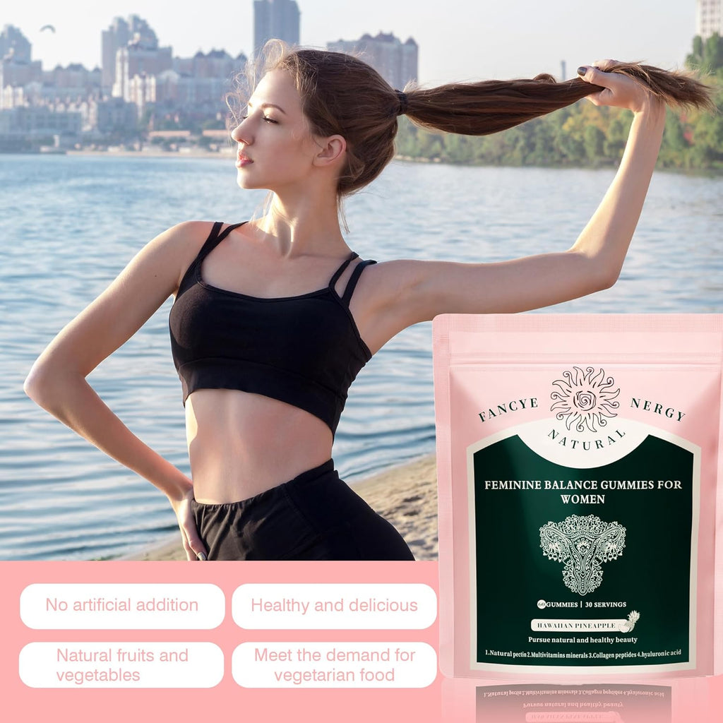 Premium Feminine Balance Gummies for Women - Hawaiian Pineapple Gummies for Women ph, Support Probiotic - Immune Health - Gluten-Free with Vegetarian Friendly - Vitamin C - 60 Count