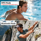 Soft Liquid Silicone Bone Conduction Swimming Headphones Underwater,IPX8 Waterproof Earbuds,Open Ear Swim Headphone with Skin-Friendly Silicone/Built-in 32G MP3-Player Earphones for Swim-Dark Black