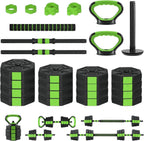 Adjustable Dumbbells, 44/66/88Lbs Free Weight Set with Connector, 4 In1 Weight Dumbbell Set Used As Kettlebells, Barbell, Push Up Stand, Fitness Exercise for Home Gym Suitable Men/Women