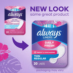 Always Panty Liners for Women Daily Liners, Regular Absorbency, Unscented, 216 Count
