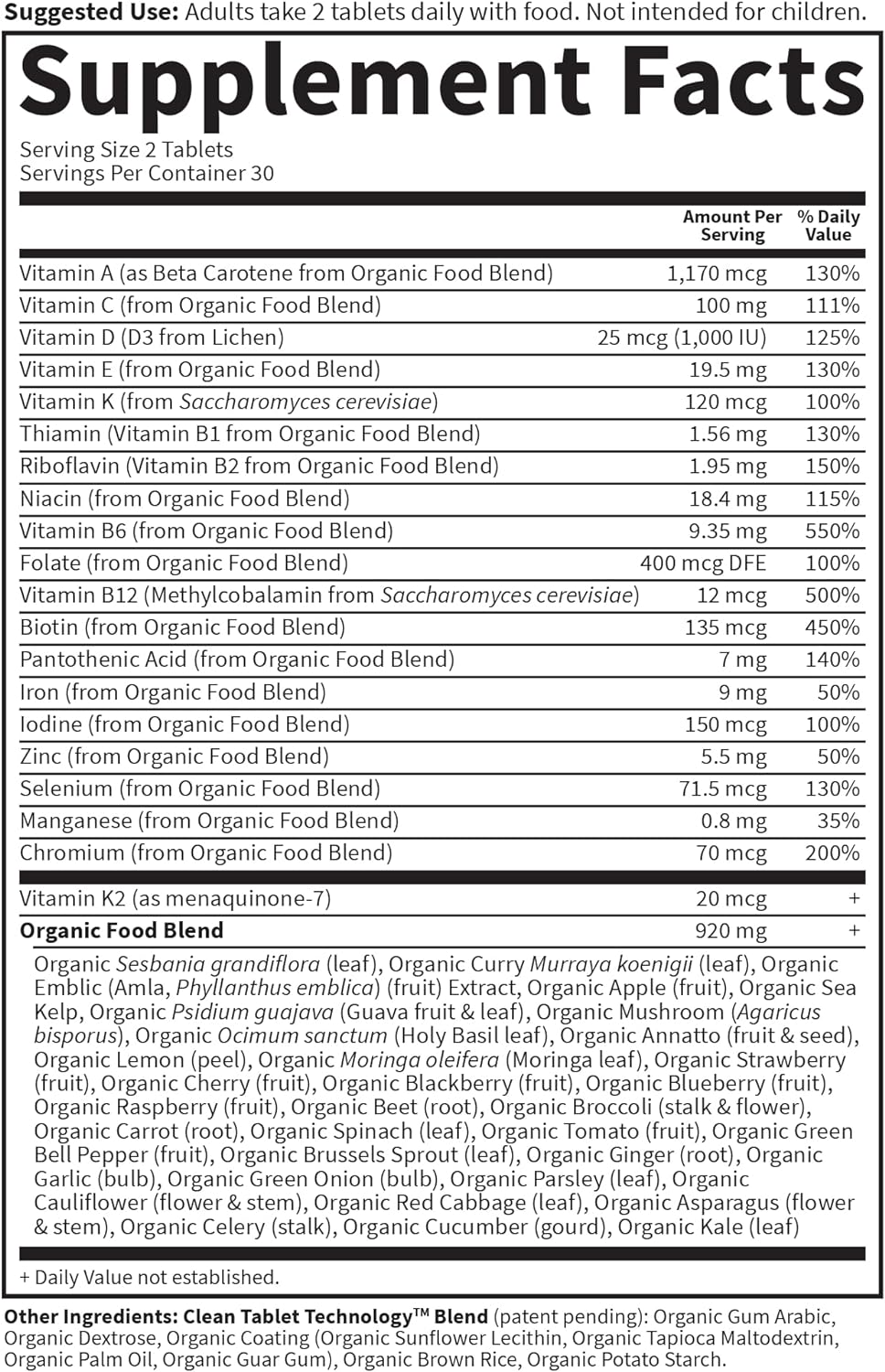 Garden of Life Organics Women's Multivitamin, USDA Organic, 60 Tablets | Vitamin C, D3, Folate, B12, Biotin & Iron, Energy, Heart Health & Radiant Skin, Non-GMO, Vegan