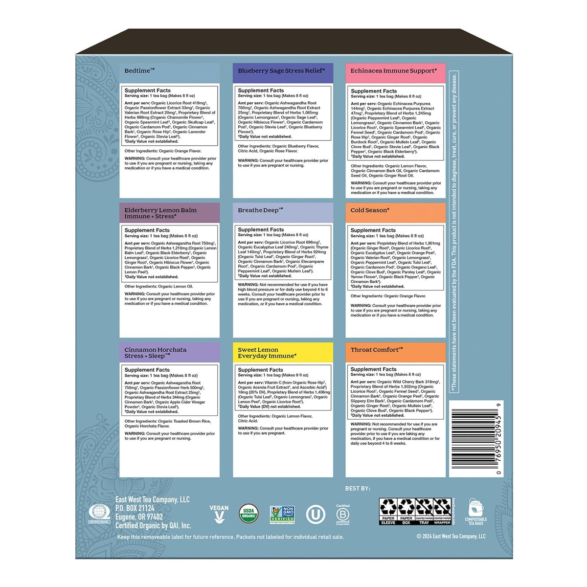 Yogi Get Well Gift Box, 45 Tea Bags (5 Bags per Flavor) | Caffeine-Free Wellness and Immunity Variety Pack with 9 Delicious Herbal Teas, a Thoughtful Tea Gift Set