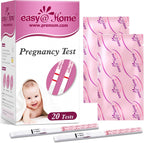 easy@Home 20 Pack Pregnancy Test Strips: Early Detection hCG Test Kit | 20 Bulk Pregnancy Strips - Pruebas de Embarazo, Powered by Premom APP