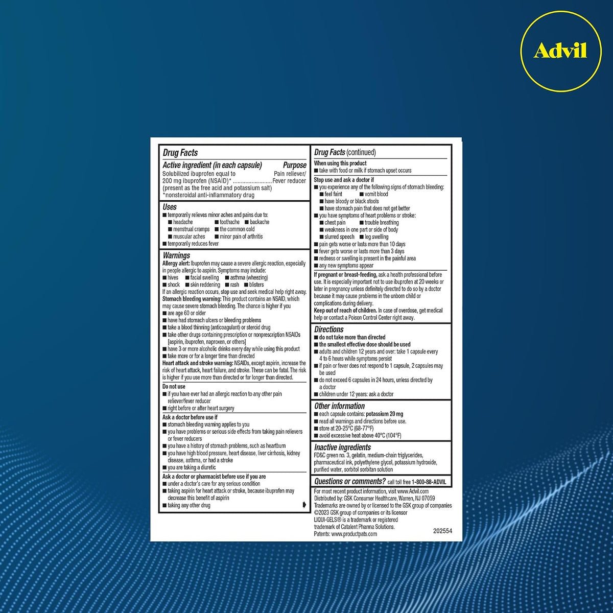 Advil Mini Liqui-Gels, Ibuprofen 200mg, Pain Relief, 8 Count | Relieves Headaches and Arthritis Pain, Reduces Fever, Mini Liqui-Gels, Travel-Size Vial