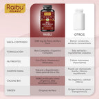 Red Maca BIO Peruana - 180 capsules of Red Maca with vitamin C - Vitality and feminine balance - 3,200 mg per daily dose (equivalent to 12,800 mg of Peru root) - Certified organic