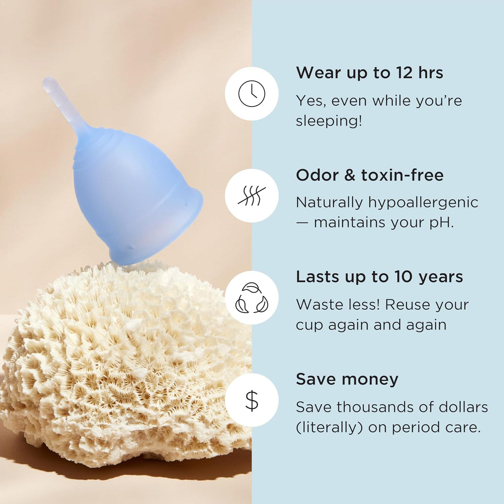 Saalt Menstrual Cup, Reusable Period Cup with Carry Bag