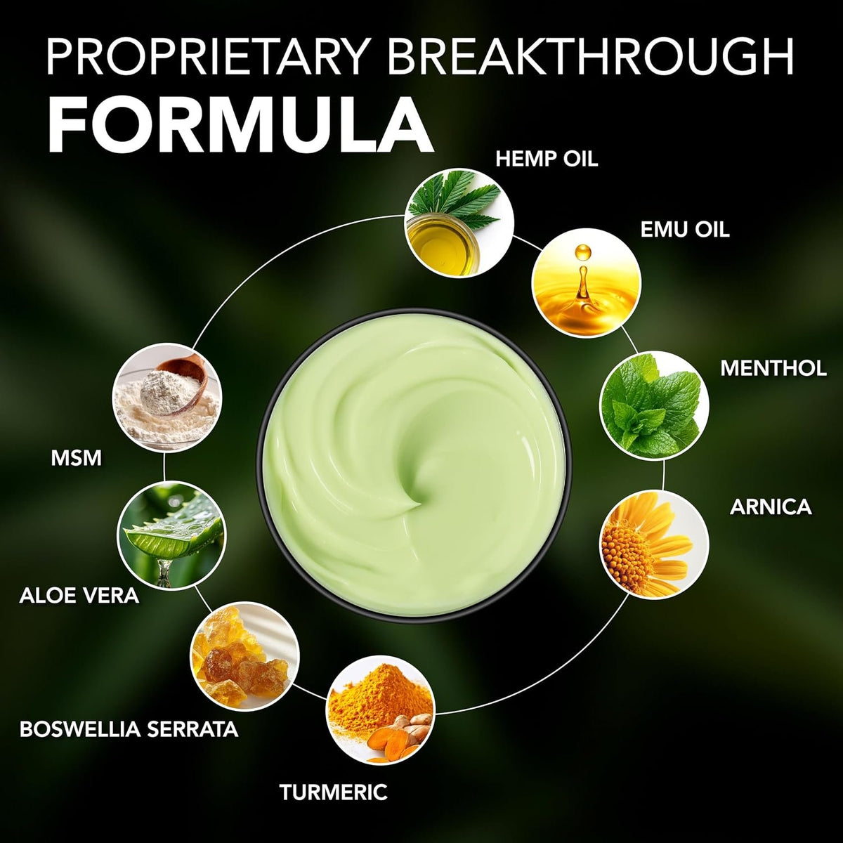 Hemp Cream Maximum Strength with Arnica, MSM, Glucosamine, Turmeric