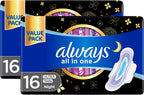 Sanitary Pads With Wings Overnight 16 pieces