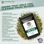 Elephantal Wellness Premium Detox Herbal Tea | Daily Liver, Kidney, Blood & Digestive Support with Turmeric, Nettle Tea, Milk Thistle, Dandelion Tea & Burdock | Handmade, Caffeine-Free Loose Leaf Blend | 2oz, 20 Servings