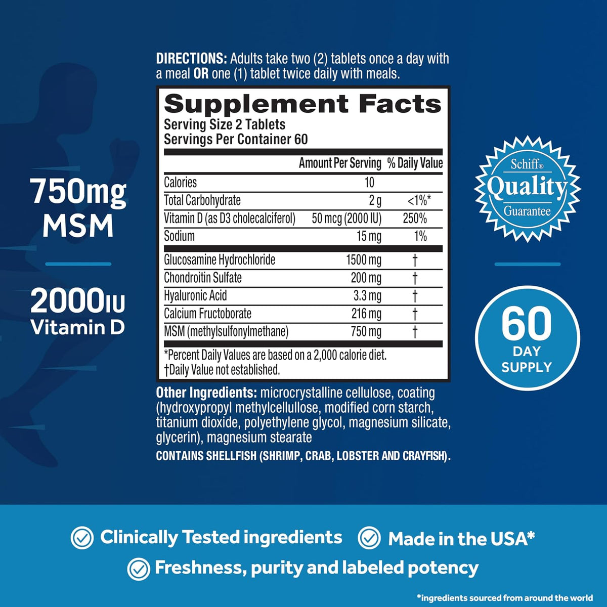 Move Free Advanced Glucosamine Chondroitin MSM + Vitamin D3-120 ct
